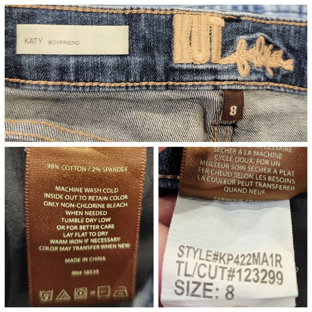 Kut from the Kloth Katy Boyfriend Jeans Blue Wash Denim Slim Leg Women’s Size 8 - Picture 14 of 16